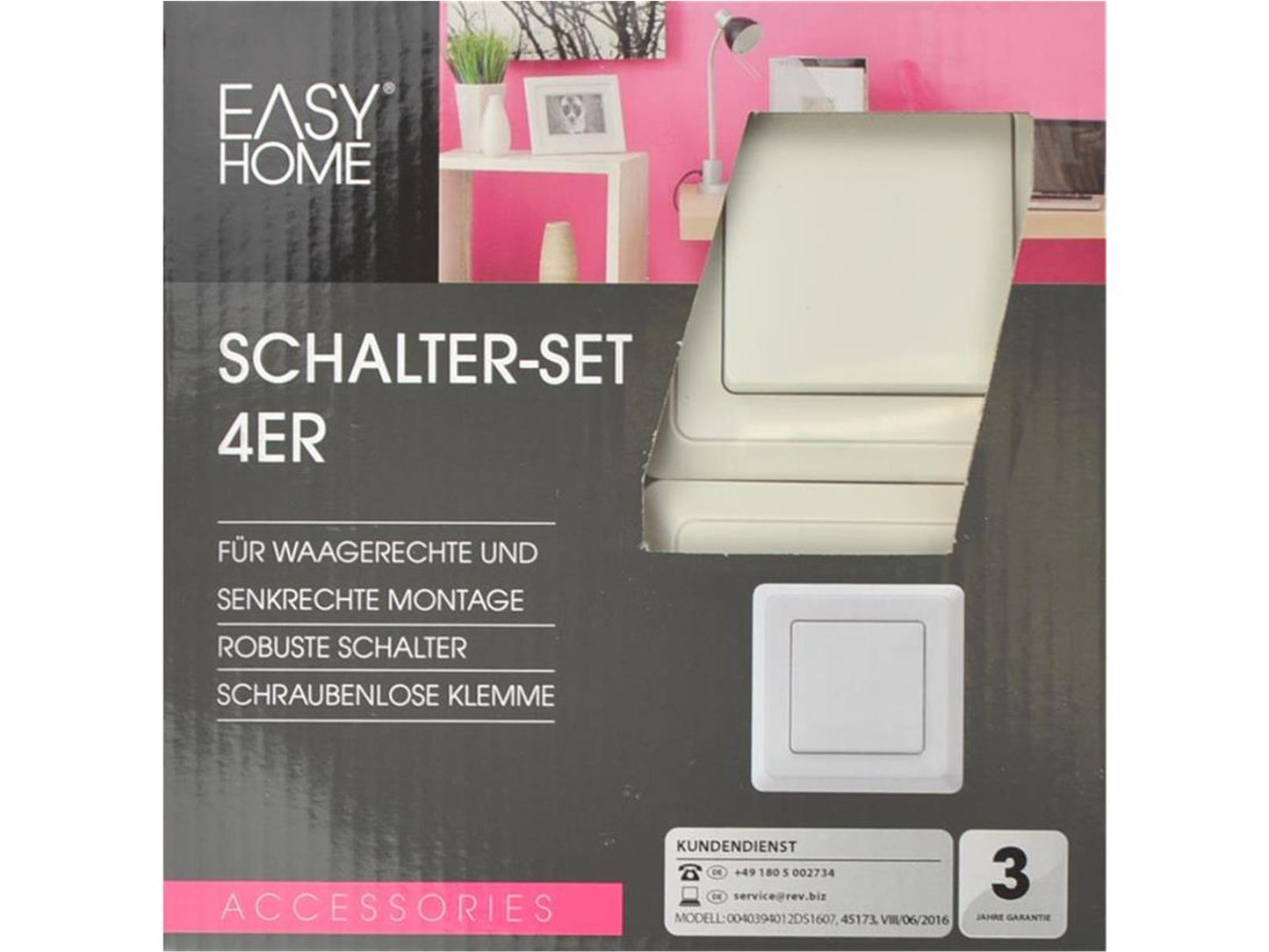 Schalter Set IP20 weiß 4er Set
