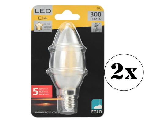 2 x EGLO E14 LED Kerze 4W, 300lm, 2700K
