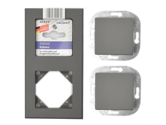 3er Set REV Ritter 2-Fach Rahmen + 2x Aus-/Wechselschalter schwarz