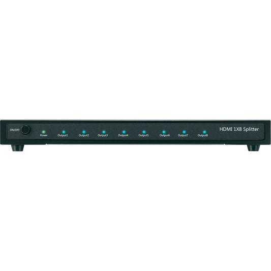 8 Port HDMI Splitter Verteiler 1x8 Full HD 1080p 3D für TV Beamer