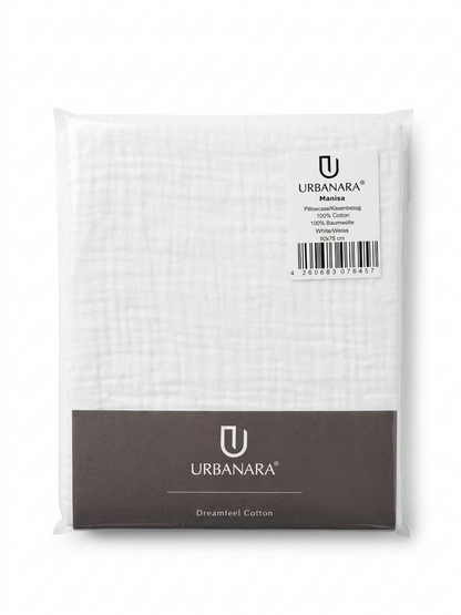 Urbanara Manisa Kissenbezug 50x75 cm 100% Baumwolle Weiß