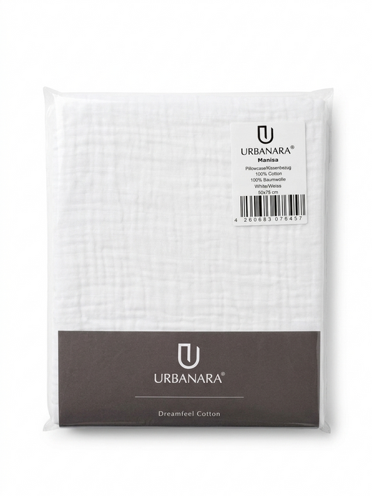 Urbanara Manisa Kissenbezug 50x75 cm 100% Baumwolle Weiß