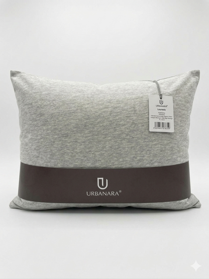 URBANARA Louredo Kissenbezug 70 x 90 cm 100 % Bio-Baumwolle – Hellgrau Melange Hochwertiger Organic Cotton kissenbezug
