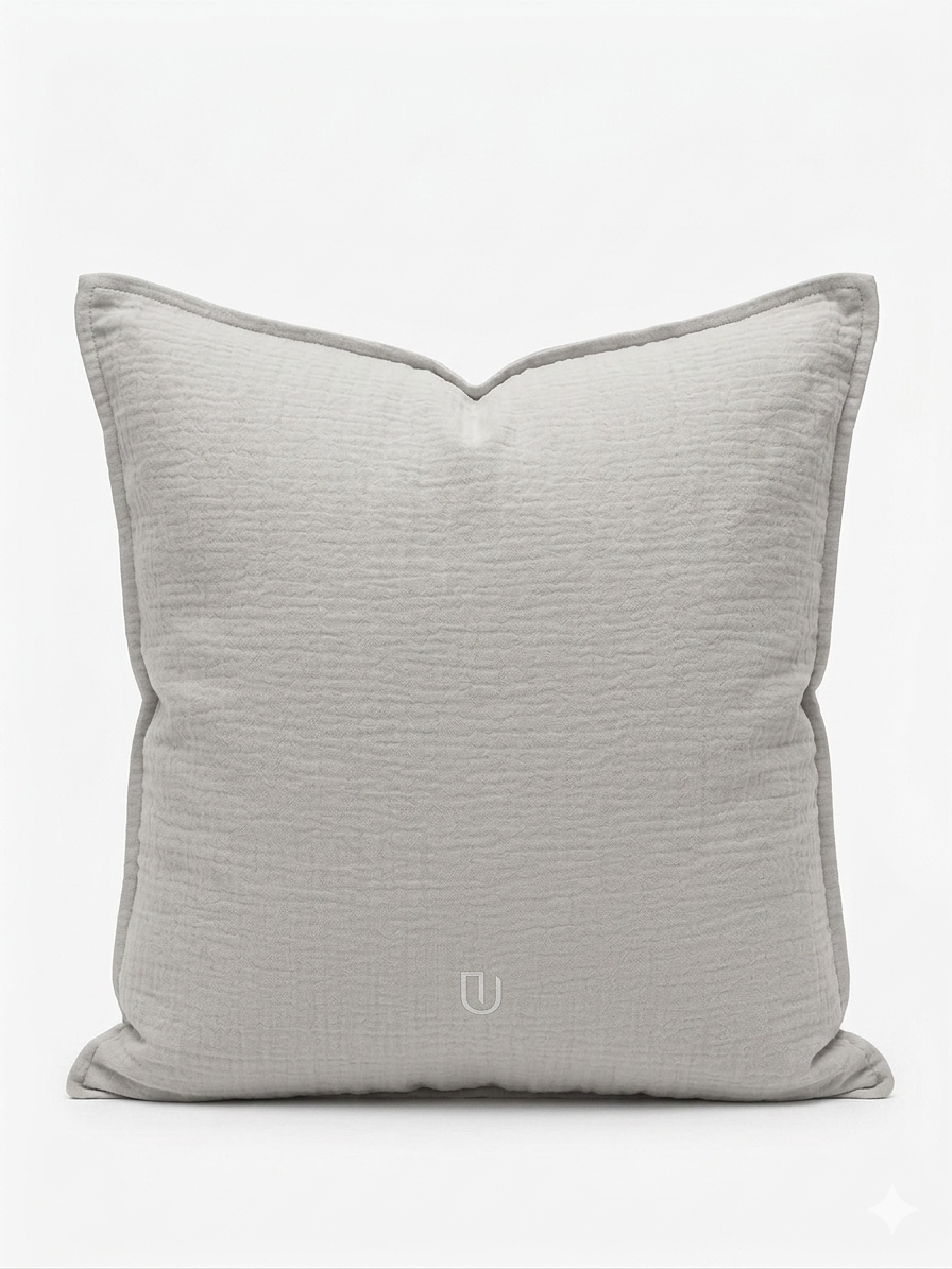 Urbanara Manisa Kissenbezug 50x75 cm 100% Baumwolle Hellgrau