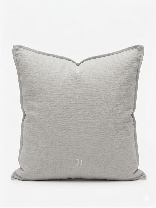 Urbanara Manisa Kissenbezug 50x75 cm 100% Baumwolle Hellgrau