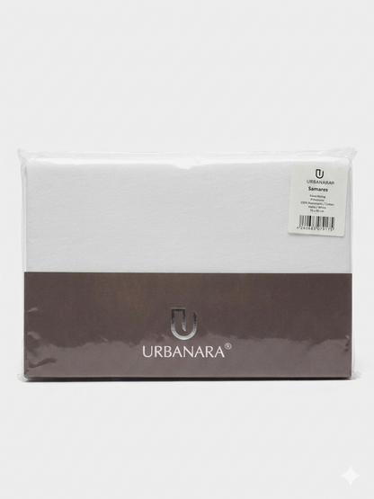 URBANARA Samares Kissenbezug 70 x 90 cm 100 % Baumwolle Weiß Hochwertiger Kopfkissenbezug