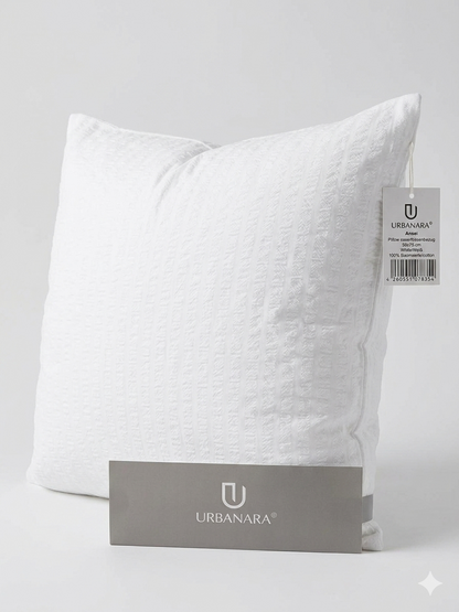 Urbanara Ansei Kissenbezug 50x75 cm 100% Baumwolle  Weiß