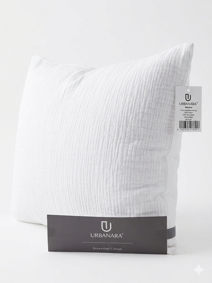Urbanara Manisa Kissenbezug 50x75 cm 100% Baumwolle Weiß