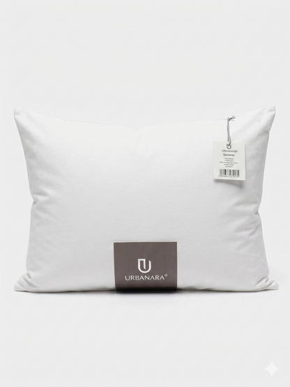 URBANARA Samares Kissenbezug 70 x 90 cm 100 % Baumwolle Weiß Hochwertiger Kopfkissenbezug