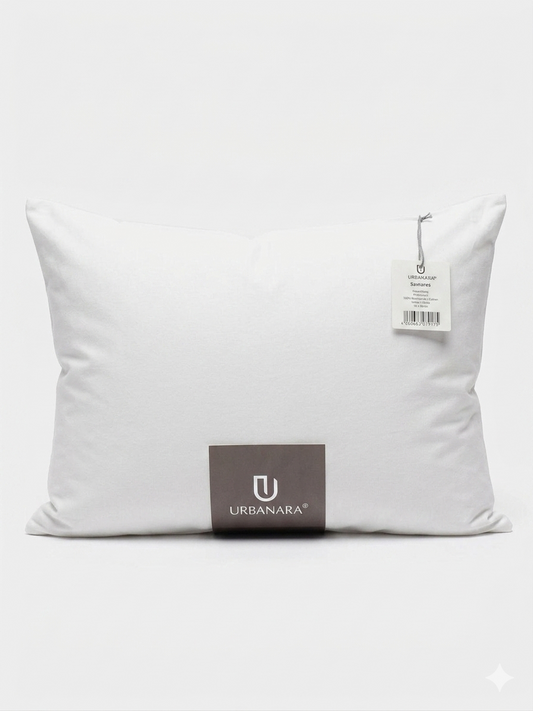 URBANARA Samares Kissenbezug 70 x 90 cm 100 % Baumwolle Weiß Hochwertiger Kopfkissenbezug