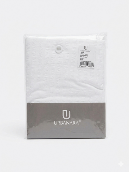 Urbanara Ansei Kissenbezug 50x75 cm 100% Baumwolle  Weiß