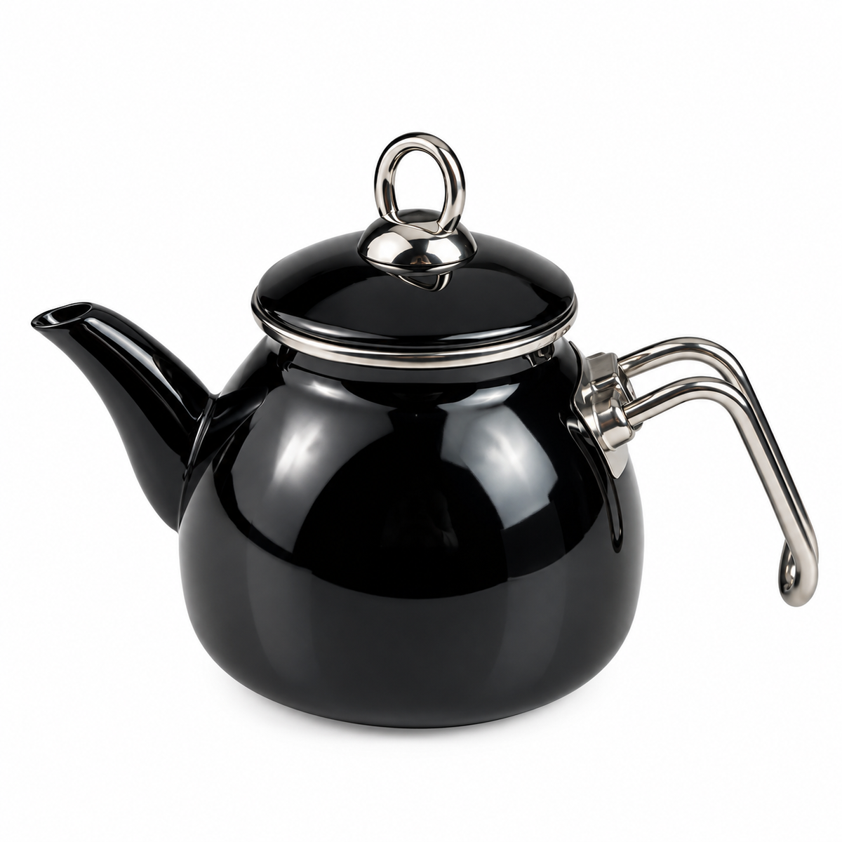 Bernardo Caydanlik Teekanne Emaille Schwarz Gold 1L / 2,5L einzeln