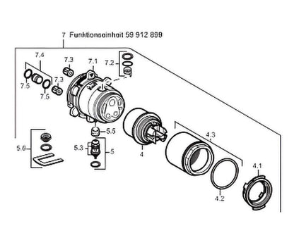Hansa Funktionseinheit Einhebelmischer 60+ mit Umstellung und Sicherungseinrichtung 59912899