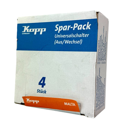 Kopp Malta Aus- und Wechselschalter Unterputz Silber 4er Pack