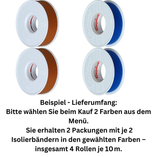 Kopp Isolierband 10m Klebeband Isoband Elektrikerband Elektro 4Stk ( 2Pack )