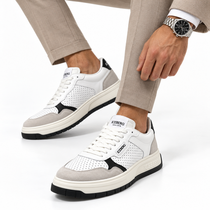 ICEBERG Sneaker Herren Damen Weiß Grau Schwarz Low Top Schuhe