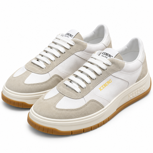 ICEBERG Sneaker Herren Damen Weiß Beige Grau Low Top Schuhe Gr. 43