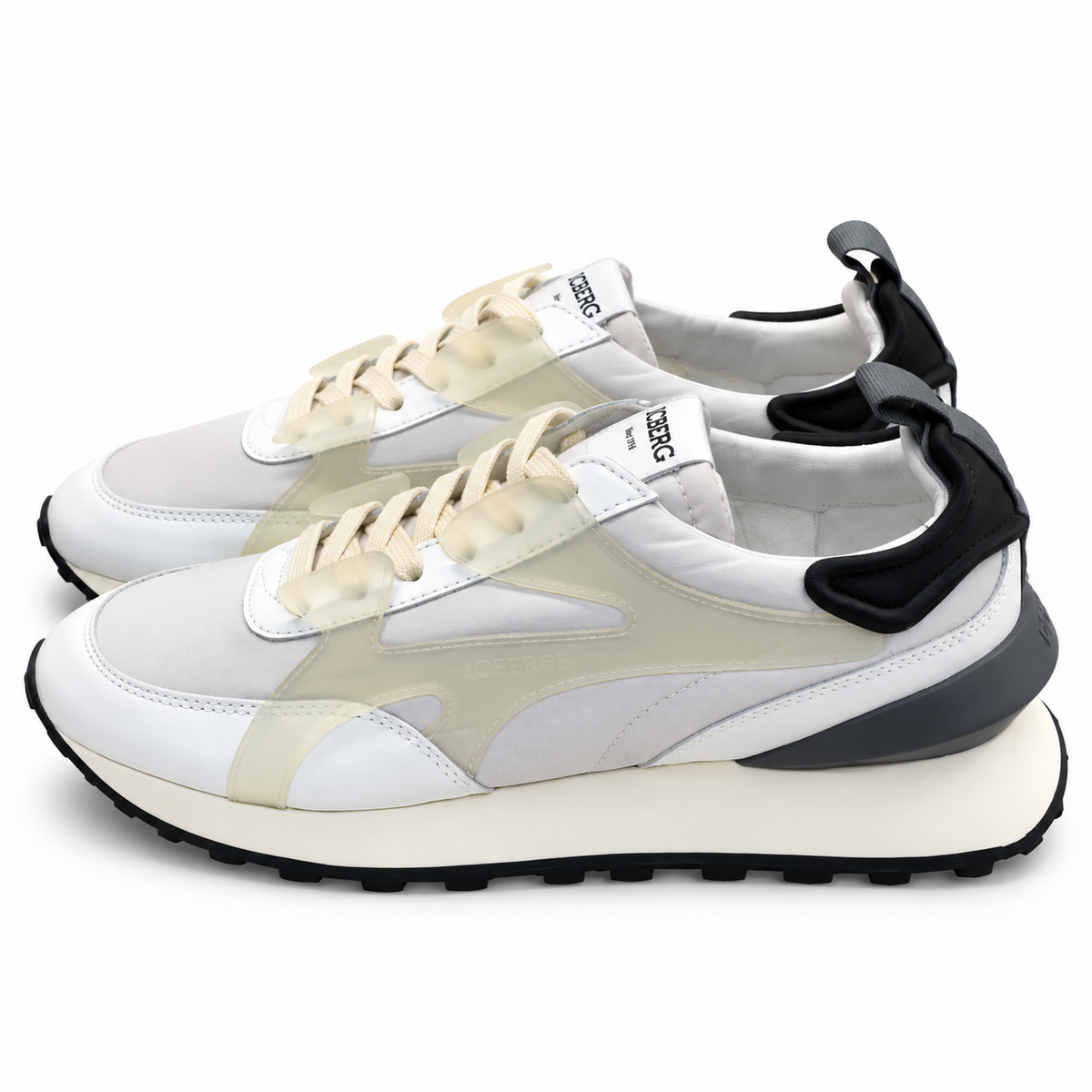 ICEBERG Herren Sneaker Weiß Beige Chunky Designer Schuhe