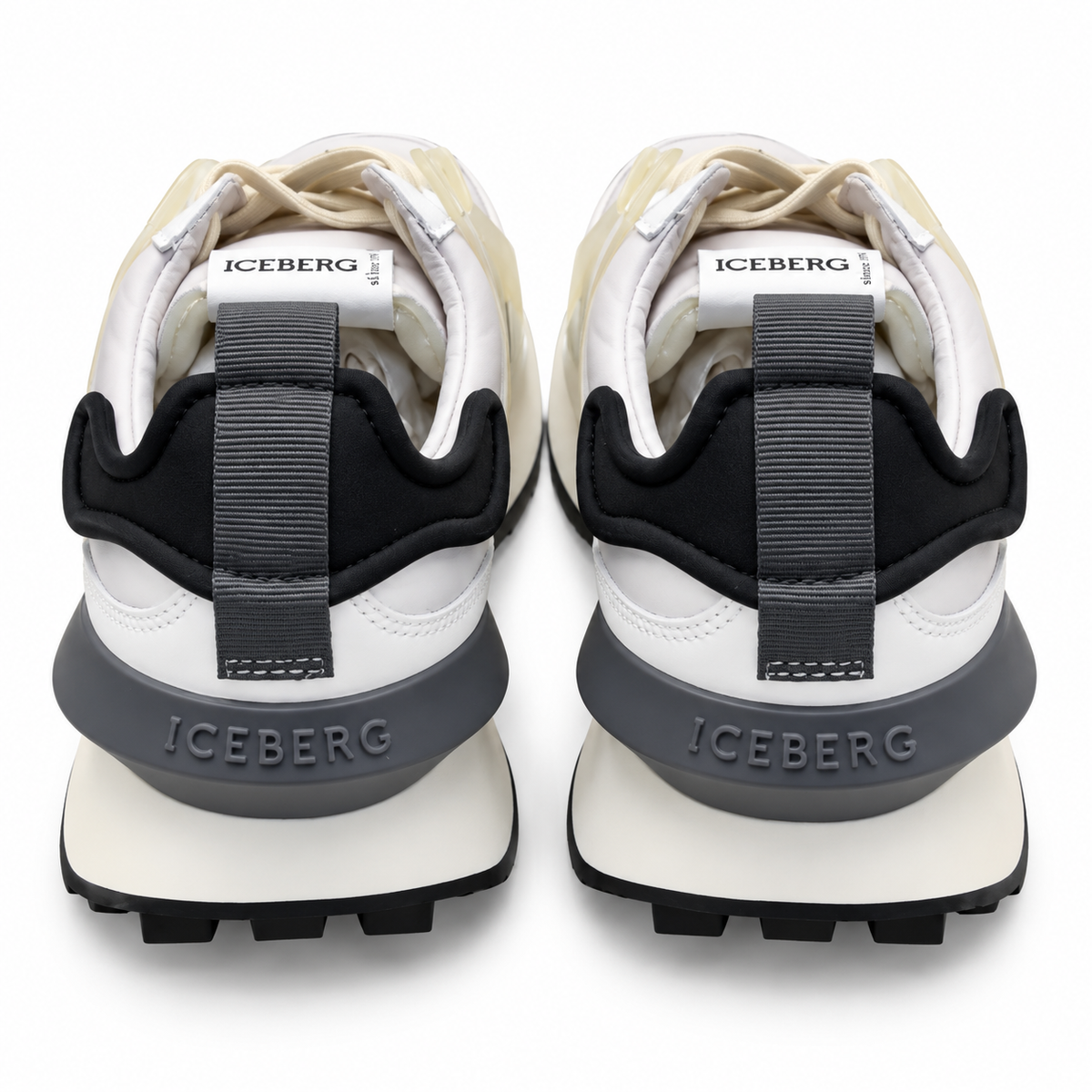 ICEBERG Herren Sneaker Weiß Beige Chunky Designer Schuhe