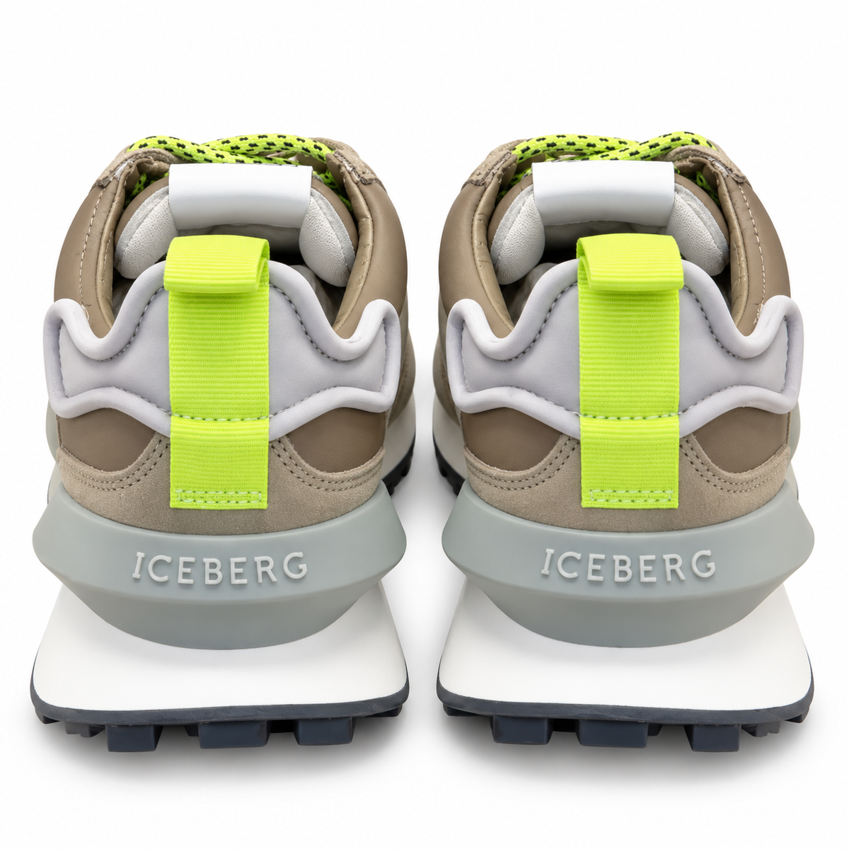 ICEBERG Herren Sneaker Khaki Grau Grün Freizeitschuhe Sportschuhe