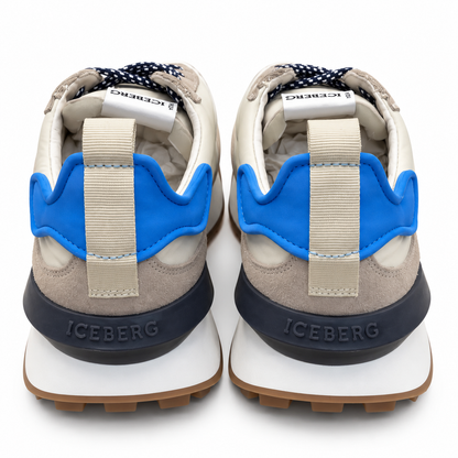 ICEBERG Herren Sneaker Schuhe Beige Grau Blau Freizeitschuhe