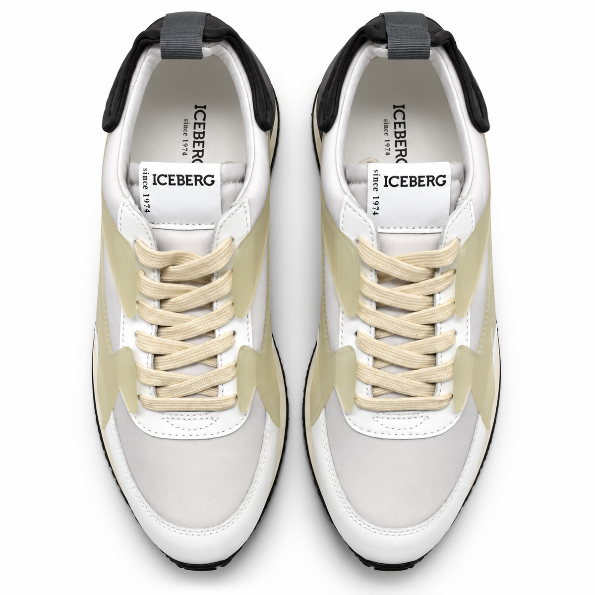 ICEBERG Herren Sneaker Weiß Beige Chunky Designer Schuhe