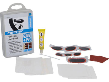 FISCHER Flickzeug Set Universal 16-tlg Fahrrad Reparaturset Flickbox