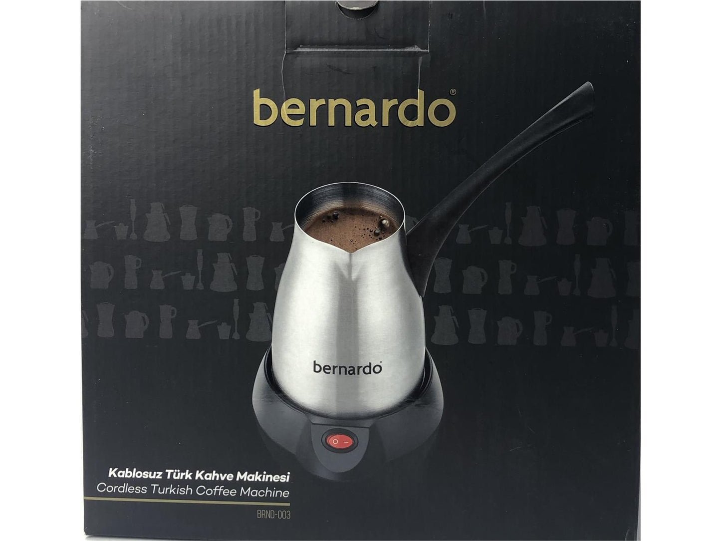 Bernardo kabellose türkische Kaffeemaschine 5 Tassen Silber