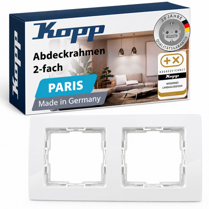 Kopp PARIS Abdeckrahmen 2-fach Arktisweiß Steckdosenrahmen 308502066