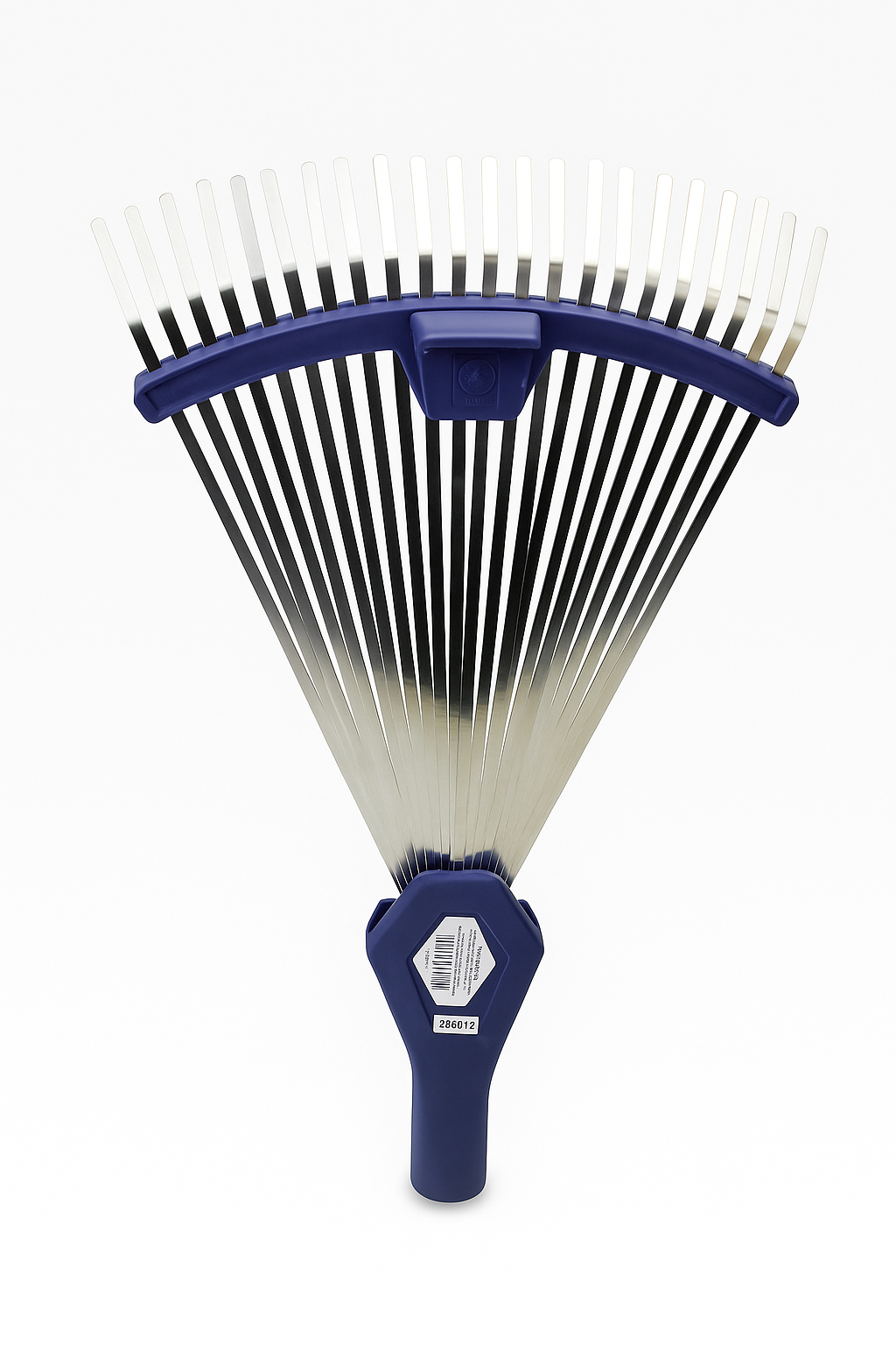 Laubbesen Garten 303764 – Verstellbarer Fächerbesen, 22 Metallzinken, Blau