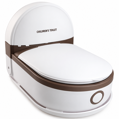 Kinder Töpfchen WC mit Deckel Lerntöpfchen Baby Toilette Grau/Braun