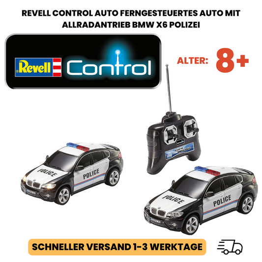 Revell Control Auto ferngesteuertes Auto mit Allradantrieb BMW X6 Polizei