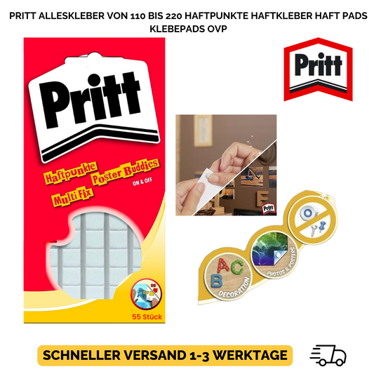 Pritt Alleskleber von 110 bis 220 Haftpunkte Haftkleber Haft Pads Klebepads OVP