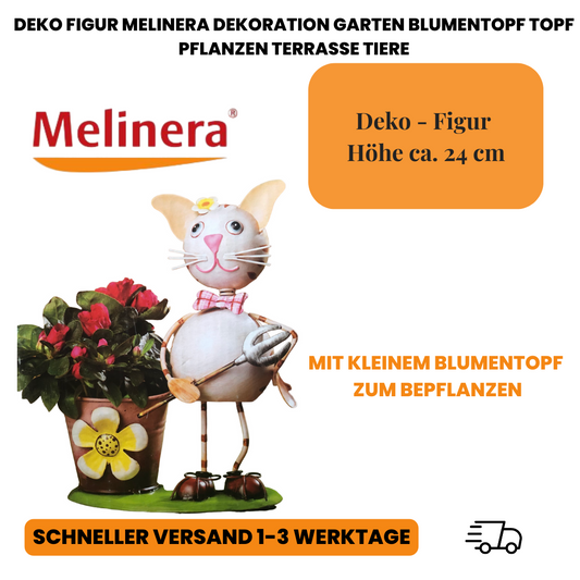 Deko Figur Melinera Dekoration Garten Blumentopf Topf Pflanzen Terrasse Tiere