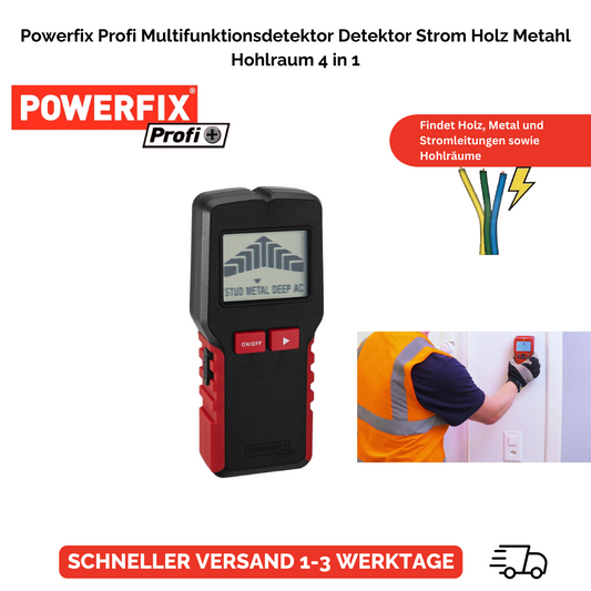 Powerfix Profi Multifunktionsdetektor Detektor Strom Holz Metahl Hohlraum 4 in 1