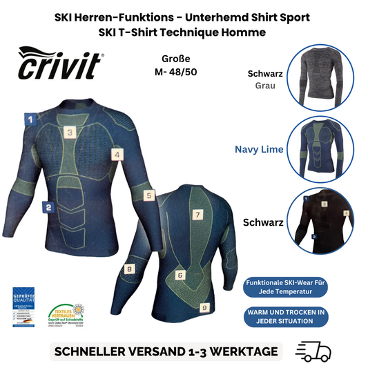SKI Herren-Funktions - Unterhemd Shirt Sport SKI T-Shirt Technique Homme