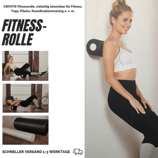 CRIVIT Fitnessrolle, vielseitig einsetzbar für Fitness, Yoga, Pilates, Koordinationstraining u. v. m.