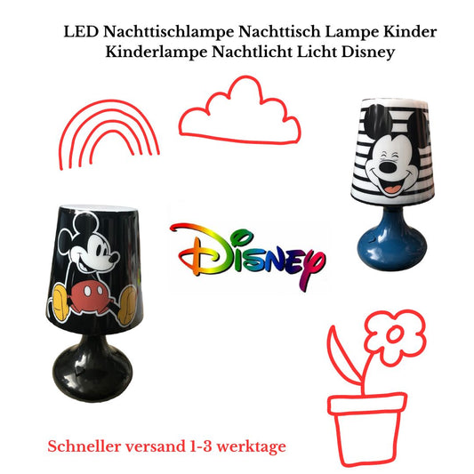 LED Nachttischlampe Nachttisch Lampe Kinder Kinderlampe Nachtlicht Licht Disney