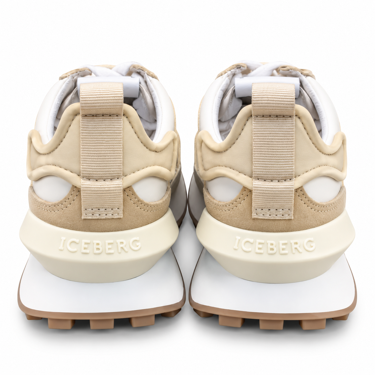 ICEBERG Damen Sneaker Gr. 37 Weiß Beige Designer Schuhe Low Top