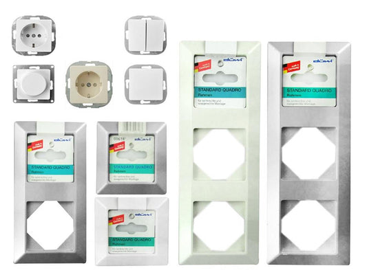 Rev Ritter Standard Quadro Set Steckdose Schalter Dimmer Taster TAE Antenne