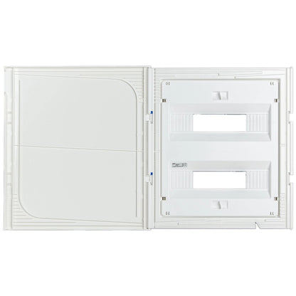 Unitec 40627 Verteilerkasten Unterputz 2-reihig 28 Module IP30 mit Tür