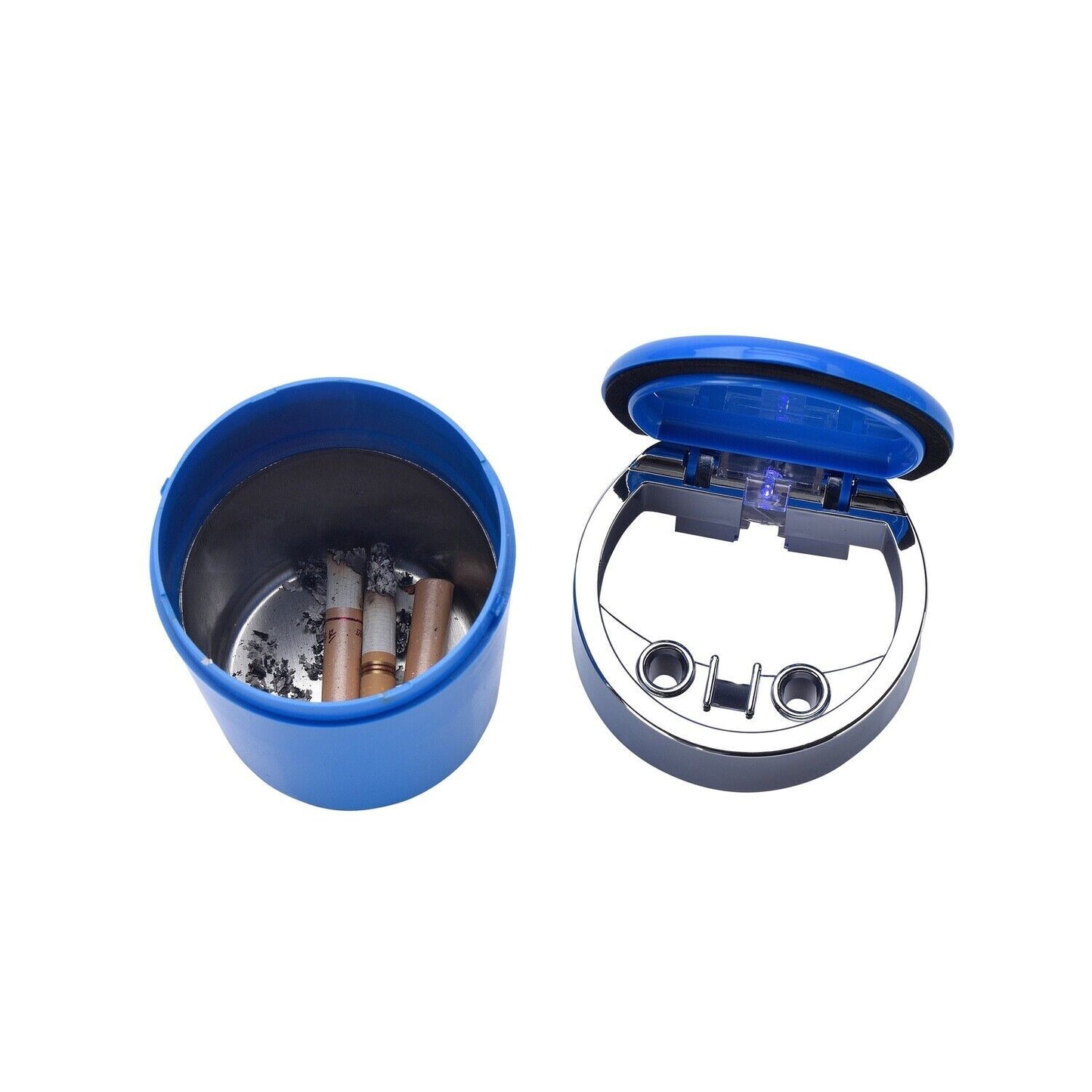 2x LED Auto-Aschenbecher mit Deckel Windaschenbecher Farbwahl