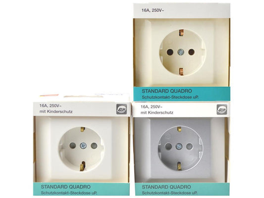 REV Ritter Schutzkontakt Steckdose Standard quadro Weiß/Creme/Silber