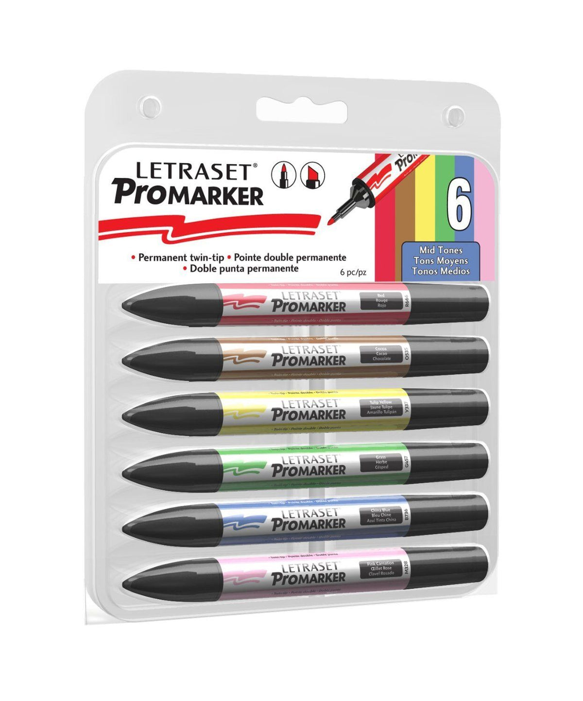 LetraSet Promarkers gedeckte Töne, 6tlg.