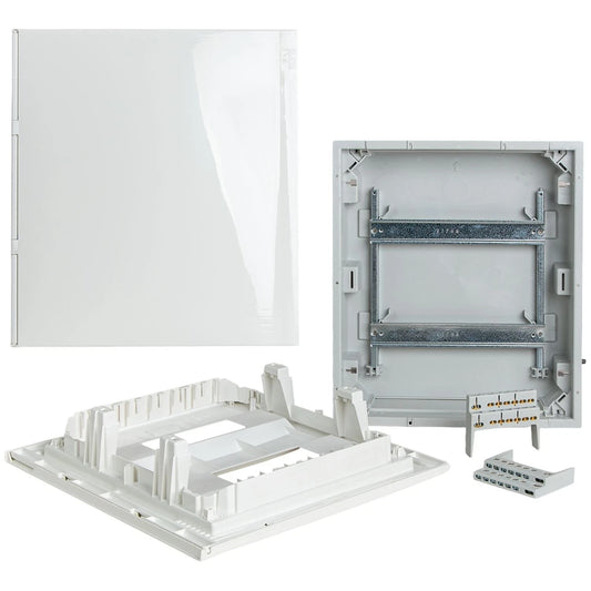 Unitec 40627 Verteilerkasten Unterputz 2-reihig 28 Module IP30 mit Tür