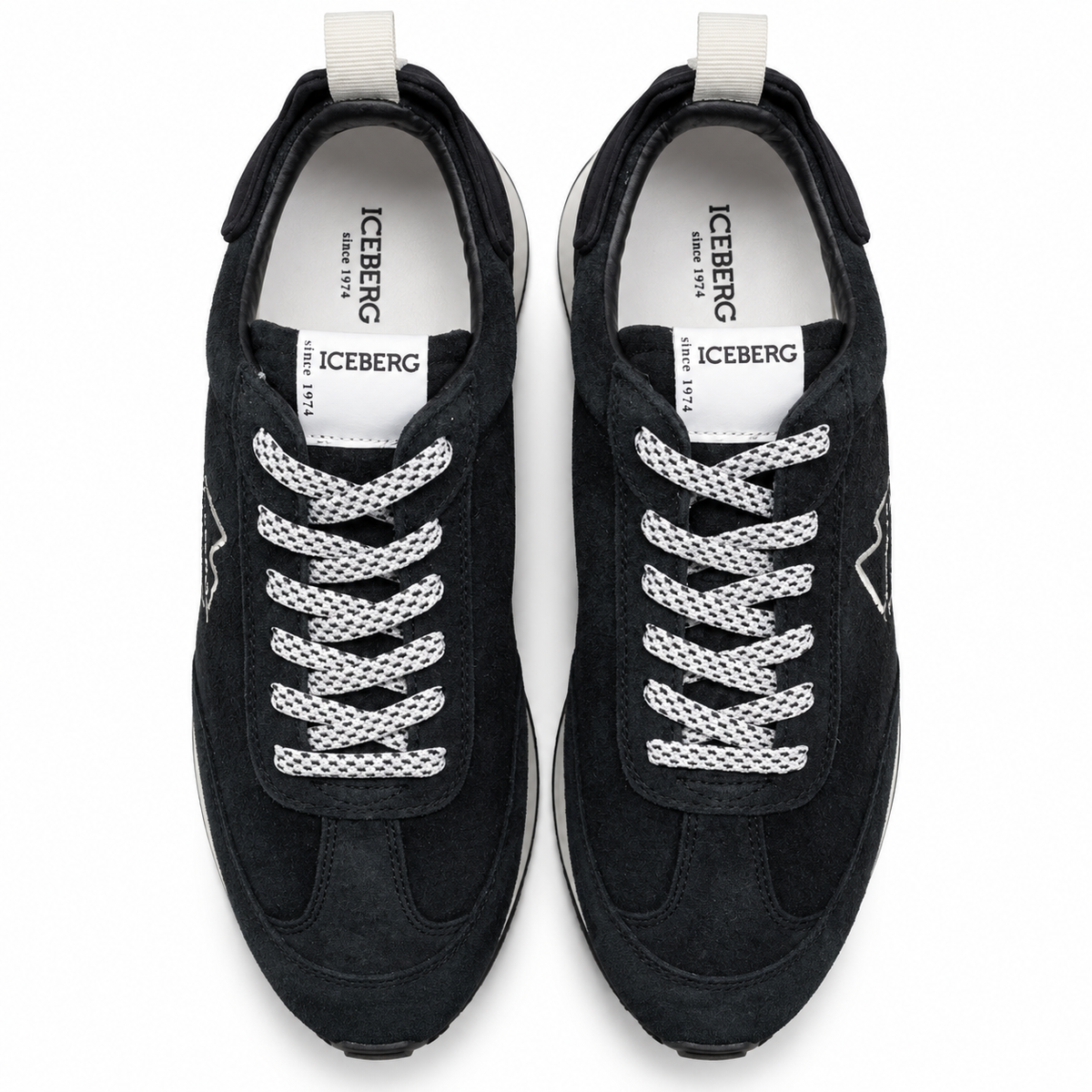 ICEBERG Herren Sneaker Schwarz Weiß Designer Schuhe