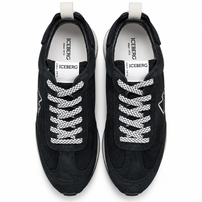 ICEBERG Herren Sneaker Schwarz Weiß Designer Schuhe