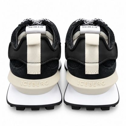 ICEBERG Herren Sneaker Schwarz Weiß Designer Schuhe