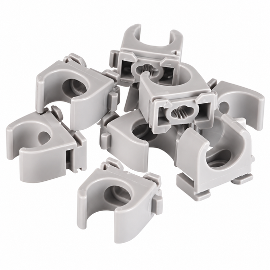 Heidemann 50x Klemmschellen EN 16 mm Rohrschellen Kabelrohr Clips Grau