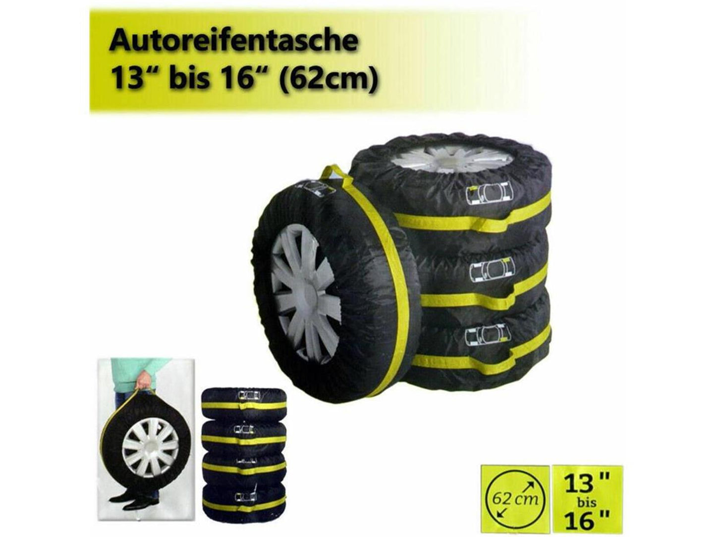 Reifentaschen Reifen Schutzhülle 4er Set Tasche geeignet für 13"-16" Reifengröße